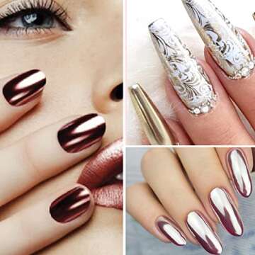 Stunning Chrome Nail Powder Palette for Dazzling Art