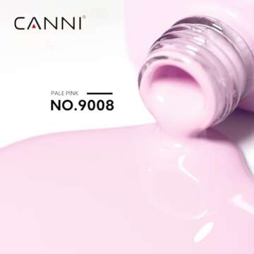 CANNI Light Pink Gel Nail Polish, 1Pcs Baby Pink Gel Polish Soft Pale Pink Color Nail Polish Gel Hig...