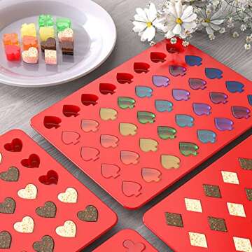 SILIVO 160-Cavity Silicone Gummy Molds (4 Pack) - Nonstick Silicone Candy Molds with Dropper for Hom...