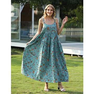 YESNO Bohemian Summer Dresses for Women Casual Wear