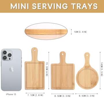 Mini Cutting Board, Charcuterie Boards Set, 6 PCS Bamboo Cheese Board Set, Cheese Serving Trays Plat...