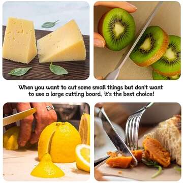 Mini Cutting Board, Charcuterie Boards Set, 6 PCS Bamboo Cheese Board Set, Cheese Serving Trays Platter Small Wood Cutting Board Fruit Trays For Serving For Party, House Warming Wedding Gifts (Light)