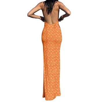 Stylish Women’s Backless Floral Maxi Dress for Summer