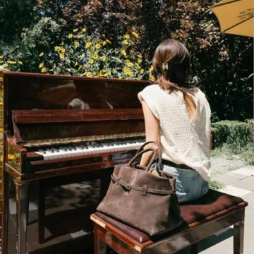 Suede Tote Bag for Women, Women's Purse Slouchy Hobo Handbag Brown Retro Top Handle Bag Fashion Shoulder Satchel Work Bags