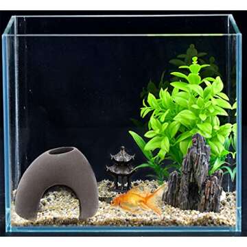 Saim Aquarium Ceramic Cave for Betta Fish and Shrimp