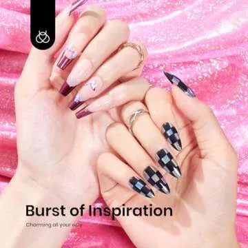 Beetles Metallic Chrome Nail Powder Kit Black White Colors Gel Polish Mirror Effect Holographic Metallic Nail Polish Chrome Manicure Art Decoration Glitter Nail Powder Valentine's Day Gifts for Women