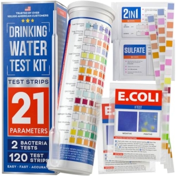 Bestprod All-New 20 in 1 Drinking Water Testing Kit - 120 Strips for Comprehensive Water Quality Tes...