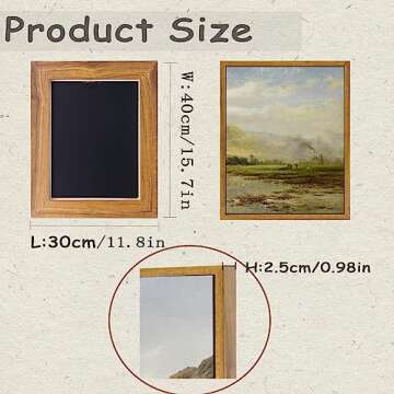 WITCOLOR Framed Large Canvas Wall Art, 12×16in Vintage Wall Art Decor for Living Room Nature Landscape Countryside Wood Wall Art Prints Scenery Oil Painting for Bedroom Office Home Decoration