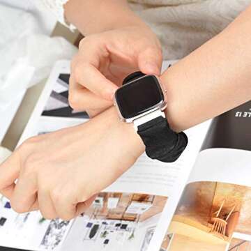 Stylish TOYOUTHS Scrunchie Bands for Fitbit Versa