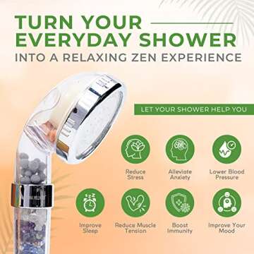 Eternal Wellness Chakra Crystal Shower Head with LED Lights