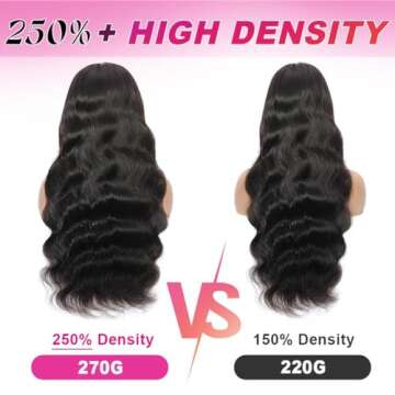 Healthair 250% Density Hd Lace Front Wigs 26Inch 15A Body Wave 13x4 Full Lace Front Wigs Human Hair Pre Styled 3D Curl Pre Plucked Human Hair Wigs for Black Women