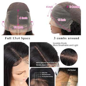 Healthair 250% Density Hd Lace Front Wigs 26Inch 15A Body Wave 13x4 Full Lace Front Wigs Human Hair Pre Styled 3D Curl Pre Plucked Human Hair Wigs for Black Women