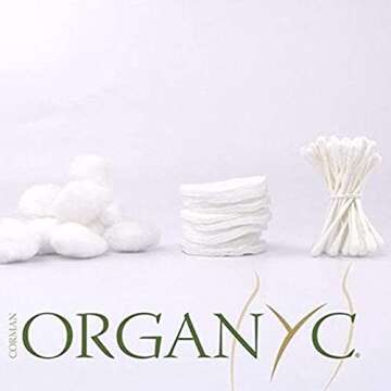 Organyc 100% Organic Cotton Rounds - Biodegradable Cotton, Chemical Free, For Sensitive Skin (70 Count) - Daily Cosmetics. Beauty and Personal Care