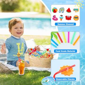24Pcs Fun Drinking Straws for Summer Parties