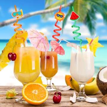 24Pcs Fun Drinking Straws for Summer Parties