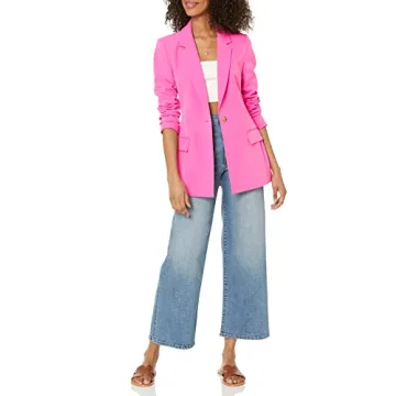 The Drop Women's Blake Long Blazer Rose Pink Style Essential