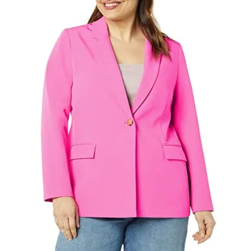 The Drop Women's Blake Long Blazer Rose Pink Style Essential