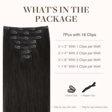 GOO GOO Clip in Hair Extensions Real Human Hair, Remy Human Hair Extensions Clip ins for Women, Natu...