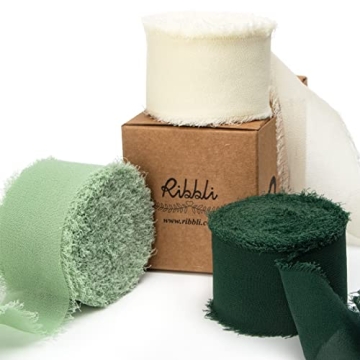 Elegance Awaits with Ribbli Green Chiffon Ribbon 1.5 in x 30 Yards