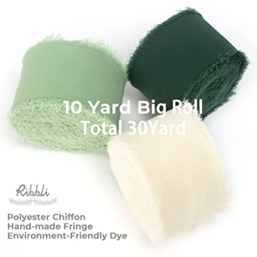 Elegance Awaits with Ribbli Green Chiffon Ribbon 1.5 in x 30 Yards
