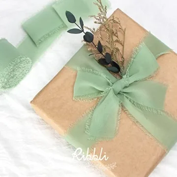 Elegance Awaits with Ribbli Green Chiffon Ribbon 1.5 in x 30 Yards