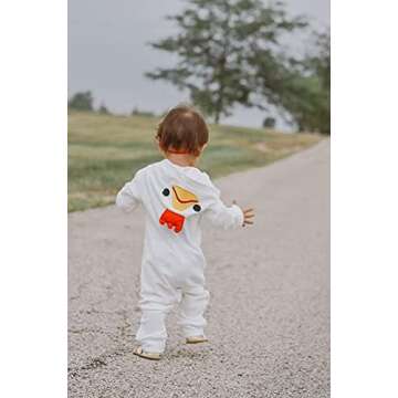 HINTINA Baby Girls 3D Unicorn Angel Wings Hooded Zipper Romper Jumpsuit Christmas Outfits Clothes Pink White