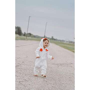 HINTINA Baby Girls 3D Unicorn Angel Wings Hooded Zipper Romper Jumpsuit Christmas Outfits Clothes Pink White