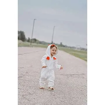 HINTINA Baby Girls 3D Unicorn Angel Wings Hooded Zipper Romper Jumpsuit Christmas Outfits Clothes Pink White