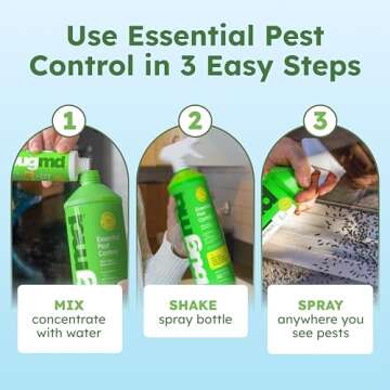 BugMD Ant Killer & Bug Spray - Roach and Cockroach Killer Indoor, Spider Spray for Home, Fly and Insect Defense, Natural, Safe with Essential Oils, Plant-Powered, Pest Control - Starter Kit