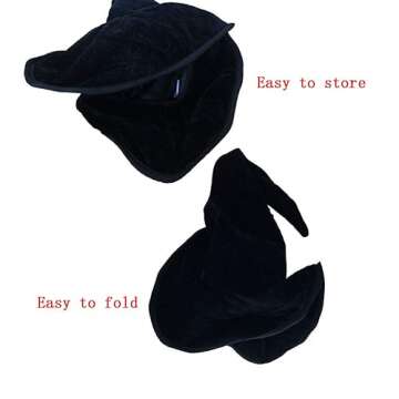 Bcaseruy Large Wicked Witch Hat for Women Black Halloween Party Masquerade Cosplay Costume Accessory Adult