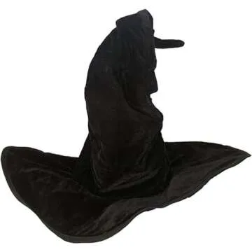 Bcaseruy Large Wicked Witch Hat for Women Black Halloween Party Masquerade Cosplay Costume Accessory Adult