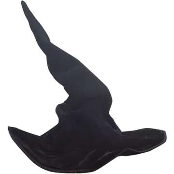 Bcaseruy Large Wicked Witch Hat for Women Black Halloween Party Masquerade Cosplay Costume Accessory Adult
