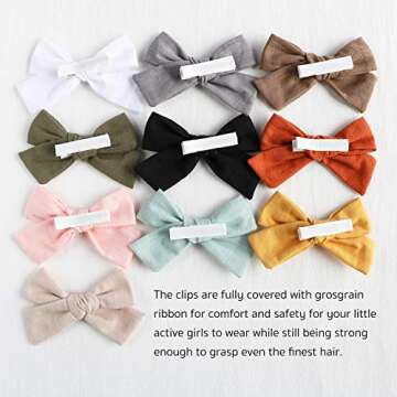 Baby Girl Hair Clips 12 Pack Soft Bows Barrettes