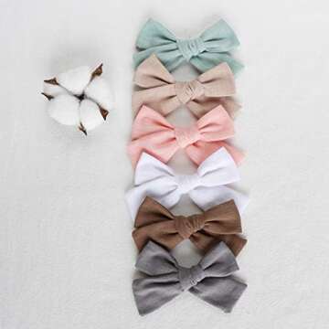 Baby Girl Hair Clips 12 Pack Soft Bows Barrettes