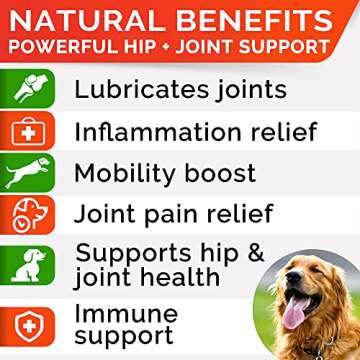 STRELLALAB Hemp Treats + Glucosamine for Dogs - Hip & Joint Supplement - w/Hemp Oil + Protein - Chon...