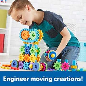Learning Resources Gears! Gears! Gears! Mega Builds, STEM Building Set, Gears Toys for Kids, 235 Pie...