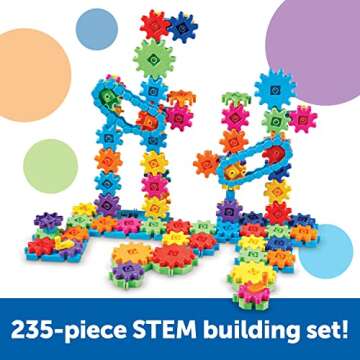 Learning Resources Gears! Gears! Gears! Mega Builds, STEM Building Set, Gears Toys for Kids, 235 Piece, Ages 4+, STEM Toys