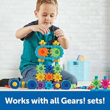 Learning Resources Gears! Gears! Gears! Mega Builds, STEM Building Set, Gears Toys for Kids, 235 Piece, Ages 4+, STEM Toys