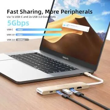 WALNEW 7-in-1 USB-C Hub with 4K HDMI and Power Delivery