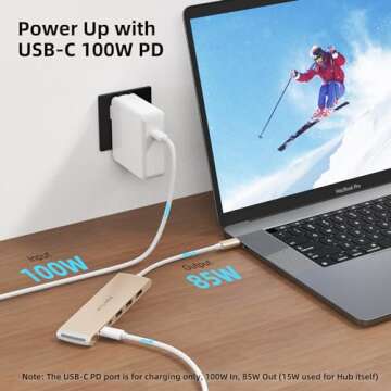 WALNEW 7-in-1 USB-C Hub with 4K HDMI and Power Delivery