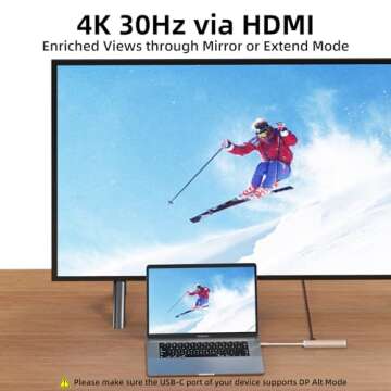 WALNEW 7-in-1 USB-C Hub with 4K HDMI and Power Delivery