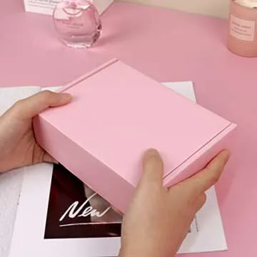 OUGEBOX 30 Pack 7x5x2 Inch Pink Shipping Boxes for Small Business, Small Mailing Boxes for Shipping Packaging
