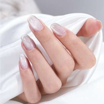 MAYCHAO 15ML Cat Eye Gel Nail Polish 1Pc Silver Gel Polish with Magnet Soak off Holographic Magnetic...