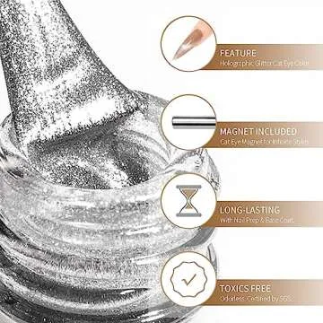 MAYCHAO Cat Eye Gel Nail Polish Holographic Effect 15ML