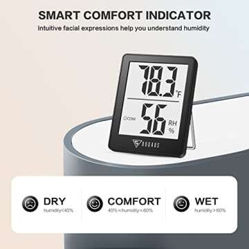 DOQAUS Hygrometer with Fast Refresh Rate for Indoor Use