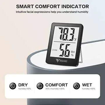 DOQAUS Hygrometer with Fast Refresh Rate for Indoor Use