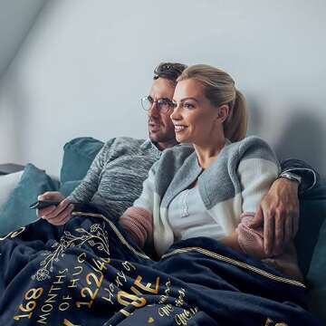 Gifts for 50th Anniversary Blanket, 50 Years Anniversary Golden Wedding Gifts for Couple Parents Grandparents, 50 Years of Marriage Throw Blanket Flannel Fleece Ultra Soft Warm Cozy Blanket 50"x60"