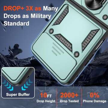 for Motorola Razr 2023 Case [Not Fit Razr Plus 2023], Heavy Duty Shockproof with 360° Rotation Meta...