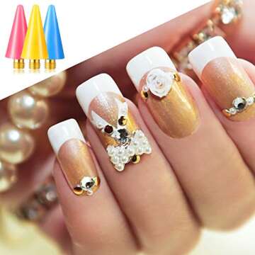 Blulu 16 Pcs Wax Tips for Nail Rhinestones Replacement Diamond Painting Head Tips Rhinestone Picker Tool for Nail Dotting Pen to Pick Up Nail Gem Jewelry, Wax Head Accessories(Assorted Colors)