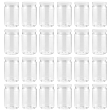 Smart Solutions Clear Plastic Mason Jars (18 oz, 24 Pack) Perfect for Crafts, Herbs, Food & More